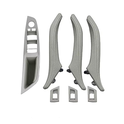BEYEPZNZCK Auto Innengriffabdeckung 7-teiliges Innentür-Fensterheber-Panel-Trimm-Zuggriff Für 5er F10 F11 F18 520-535 Rot_Braun Set(‎Gray 7pcs Set) von BEYEPZNZCK