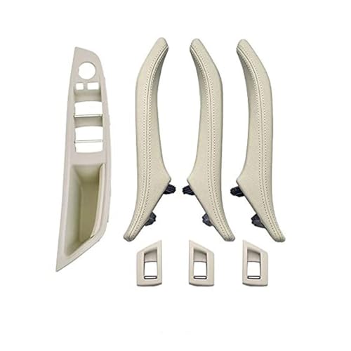 BEYEPZNZCK Auto Innengriffabdeckung 7-teiliges Innentür-Fensterheber-Panel-Trimm-Zuggriff Für 5er F10 F11 F18 520-535 Rot_Braun Set(‎Oyster 7pcs Set) von BEYEPZNZCK