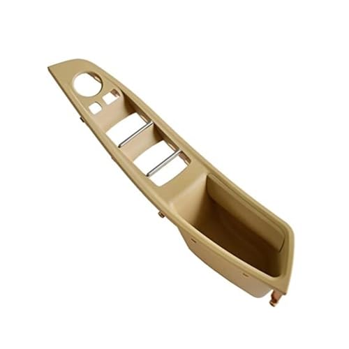 BEYEPZNZCK Auto Innengriffabdeckung Knopfschalter Für 5er F10/F11/F18 Rahmen-Stauraumtür-Innengriff Und Fenster, Linke Vordertür-Innenverkleidung, Fahrersitz(‎Beige-panel) von BEYEPZNZCK