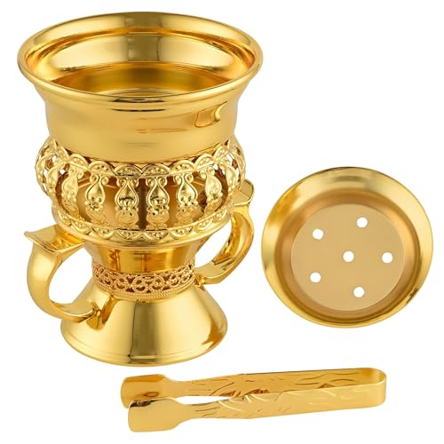 BEYLAB Weihrauch Harz Weihrauchkohle Räucherstäbchenständer, Bakhoor Räuchergefäß Halter, ideal für Aromatherapie, Yoga und Spa, Zuhause Kirche - Gold von BEYLAB