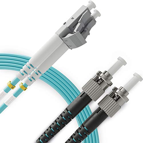 BEYONDTECH Glasfaserkabel LC zu ST OM3 Duplex Multimode (25 Meter) - UPC/UPC Double Fiber Optic Patchkabel - 50/125 (LSZH) von BEYONDTECH