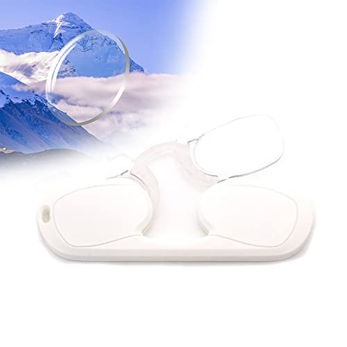 BEZAX Tragbare Mini-Nasenclip-Lesebrille, armlose Lesebrille zum Einklemmen der Nase mit Etui, Damen-Herren-HD-Anti-Blau-Presbyopie-Brille (Orange,+3) von BEZAX