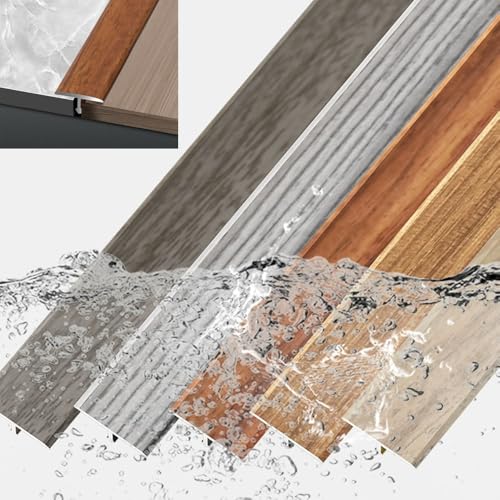 Bodenübergangsleiste, Aluminium-Kantenverkleidung, 90 cm Schwellenabdeckung, zuschneidbare flache Metalltrennwand for unebene Türen(Brown,L 90cm*W 20mm) von BEZEOVDWJ