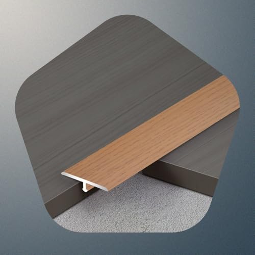 Bodenübergangsleiste, Aluminium-T-Formleisten, flache Schwellentrennwand, 36-Zoll-Abdeckung for Laminatdielen und Fliesen(Brown,W 2.5cm) von BEZEOVDWJ