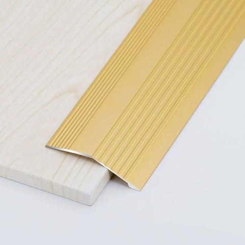 Bodenübergangsleiste, Schwellenreduzierer, Aluminiumteppich, 36 Zoll bis Fliesenabdeckungshöhe 2 cm, 3, 4(Gold,H 3cm) von BEZEOVDWJ