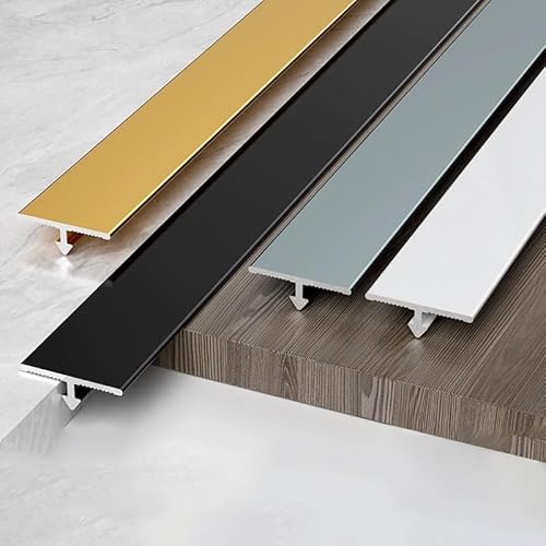 Bodenübergangsleiste, T-Formteil aus Aluminium, flache Trennwand, 36 Zoll, Kantenverkleidungsstreifen for Wandschränke for Türschwellen, Verbindungslücken(Gray,W50mm) von BEZEOVDWJ