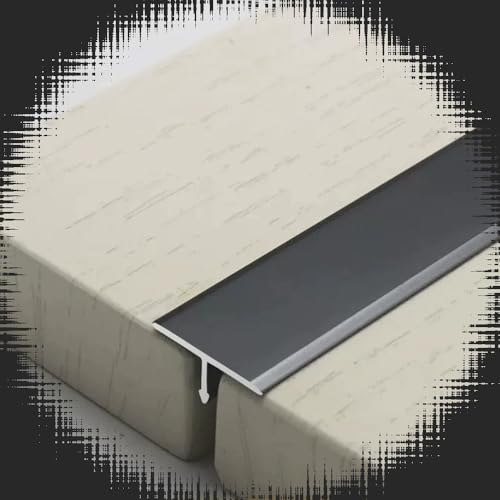Bodenübergangsleiste, Teppich, Aluminiumabdeckung, 36" T-Formteil, flache Trennschwelle zu Fliesen, leicht schneiden(Iron Gray,20mm) von BEZEOVDWJ