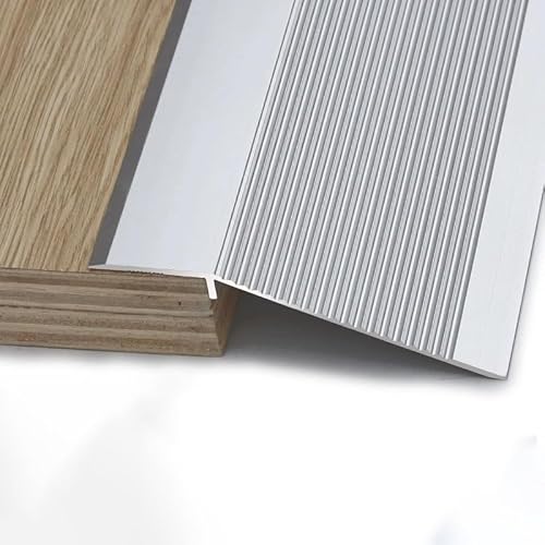 Bodenübergangsleiste, rutschfester Aluminium-Schwellenwertreduzierer 36 Zoll for Türschwellenrampe, Brückenhöhenlücke zwischen 0,3 und 1,7(Silver) von BEZEOVDWJ