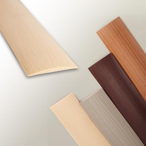 Bodenübergangsleiste, selbstklebende Schwelle, zuschneidbare flache Trennwand, PVC-Abdeckung for den Innen- und Außenbereich, 100 cm lang(Apricot,W 5cm) von BEZEOVDWJ