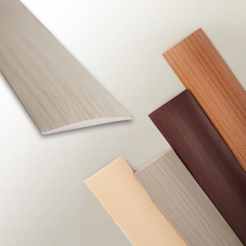 Bodenübergangsleiste, selbstklebende Schwelle, zuschneidbare flache Trennwand, PVC-Abdeckung for den Innen- und Außenbereich, 100 cm lang(Gray,W 7.6cm) von BEZEOVDWJ