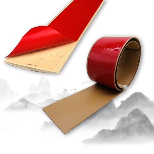 Bodenübergangsstreifen, 3, Fuß selbstklebende Abdeckung, Vinyl-Bodenübergänge, Laminat, flache Trennwand for den Innen- und Außenbereich(Brown,W 5cm) von BEZEOVDWJ