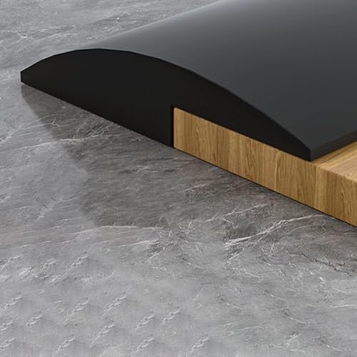 Bodenübergangsstreifen, 39-Zoll-Schwellenrampen, selbstklebende PVC-Vinyl-Schwellenreduzierer for Türen, Höhe weniger als 5 mm(Black,H5mm) von BEZEOVDWJ