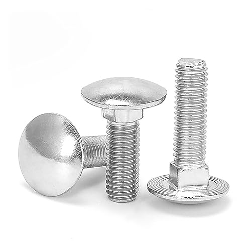 Bolzen, 2/10 Stück M4 M5 M6 M8 M10 M12 Stahl GB12 DIN603 Fachwerk-Rundkopf-Vierkanthals-Schlossschraube for Regalschreibtisch L = 10–25 mm(16mm,M6 x5pcs) von BEZEOVDWJ