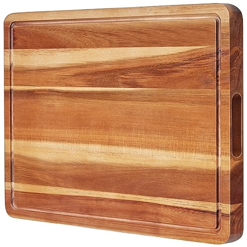 50,8 x 38,1 cm extra große Holzschneidebretter – BEZIA XL Herdabdeckplatte Schneidebrett – Fleischschneidebrett zum Grillen – Truthahn Tranchierbrett – extra großes Charcuterie-Brett mit Griffen von BEZIA