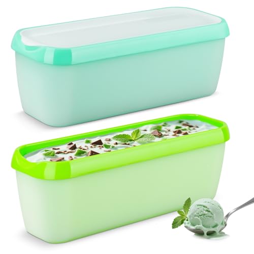 BEZORR 2er-Set Eisbehälter für Speiseeis 1.5 L, Aufbewahrungsbehälter, Gefrierdosen, Eis-Container BPA-frei mit Deckel Für Selbstgemachtes Eis, Sorbets, Joghurt BEZORR 2er-Set Eisbehälter für Speiseeis 1.5 L, Aufbewahrungsbehälter, Gefrierdosen, Eis-Container BPA-frei mit Deckel Für Selbstgemachtes Eis, Sorbets, Joghurt von BEZORR