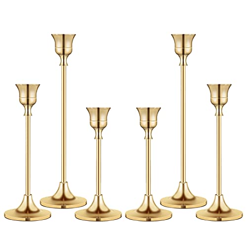 Kerzenständer Halter Kegel-Kerzenhalter für Kerzenständer Vintage Modern Dekorative Kerzenständer Langer Halter für Kamin Party Esszimmer Zuhause (Gold 2) von BEZURA
