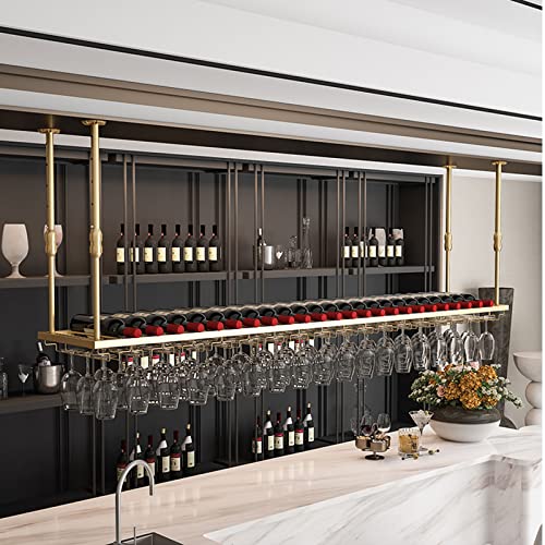 Weinglashalter an der Decke – hängendes Weinregal für den Innenbereich, Rotwein-Dekorationsregal, an der Wand montierter Kelchhalter, umgedrehter Glasbecherhalter, Präsentationsständer für Bar/H von BEdaw