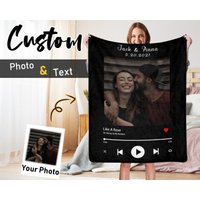 Personalisierte Foto Fleece Decke Musik Text Datum Geschenk von BFFGIFTSStoreCrafts