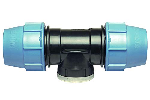 BFG MDPE Fitting für Wasserrohre, T-Stück Adapter 25mm x 3/4" BSP Innengewinde x 25mm, für MDPE Kunststoffrohre, 16 Bar, Max. Temp. 45°C, Klemmringverschraubungen von BFG