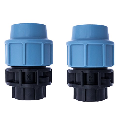 BFG MDPE Fitting für Wasserrohre, 2er Pack, Adapter 32mm x 3/4" BSP Innengewinde, für MDPE Kunststoffrohre, 16 Bar, Max. Temp. 45°C, Klemmverschraubungen von BFG