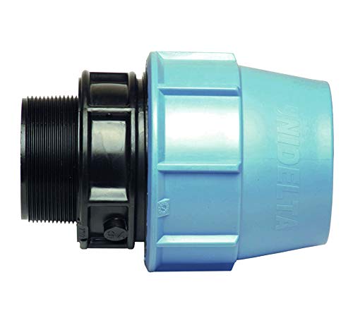 HYDROBIL MDPE Fitting für Wasserrohre, Adapter 32mm x 3/4" BSP Außengewinde, für MDPE Kunststoffrohre, 16 Bar, Max. Temp. 45°C, Klemmringverschraubungen von HYDROBIL