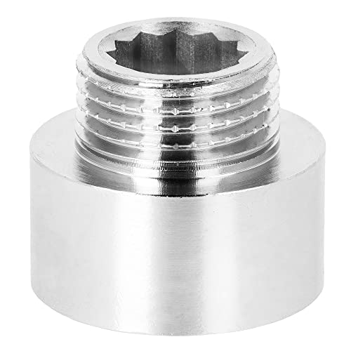 BFG Muffennippel 3/4" BSP (24,1mm) Innengewinde x 1/2" BSP (21mm) Außengewinde, Messing Verchromt, Gewindeadapter, Sanitärarmaturen für Wasserrohr, Anschlüsse, 10 Bar, Max. Temp. 120°C, BSP Anschluss von BFG