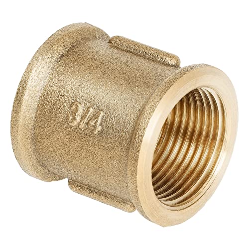 HYDROBIL Muffe 3/4" BSP (24,1mm) Innengewinde x 3/4" BSP (24,1mm) Innengewinde, Messing Massiv, Verbindungsstück, Sanitärarmaturen Wasserrohr, Sanitärverbindungen, Anschlüsse, 10 Bar, Max. Temp. 95°C von HYDROBIL