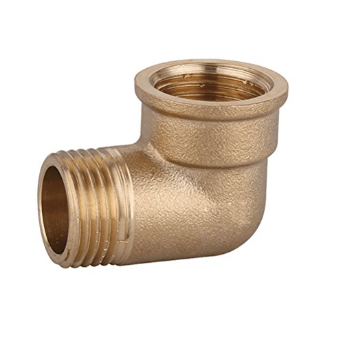 HYDROBIL Winkel 3/4" BSP (24,1mm) Innengewinde x 3/4" BSP (26,4mm) Außengewinde, Bogen Messing, Sanitärarmaturen für Wasserleitung, Sanitär-Verbindungen und Anschlüsse, 10 Bar, Max. Temp. 95°C von HYDROBIL