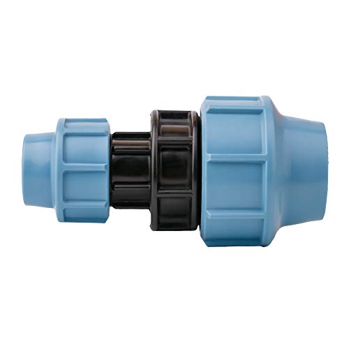 HYDROBIL MDPE Fitting für Wasserrohre, Reduzier Muffe 40mm x 25mm, für MDPE Kunststoffrohre, 16 Bar, Max. Temp. 45°C, Klemmringverschraubungen von HYDROBIL