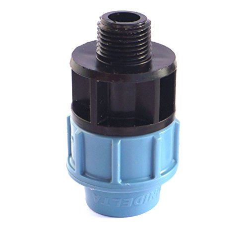 BFG MDPE Fitting für Wasserrohre, Adapter 25mm x 3/4" Außengewinde BSP, für MDPE Kunststoffrohre, 16 Bar, Max. Temp. 45°C, Klemmringverschraubungen von BFG