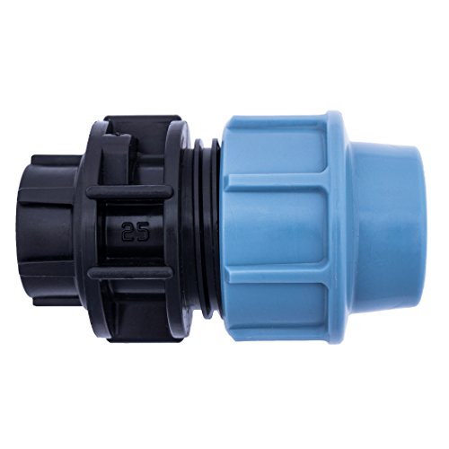 HYDROBIL MDPE Fitting für Wasserrohre, Adapter 25mm x 1/2" BSP Innengewinde, für MDPE Kunststoffrohre, 16 Bar, Max. Temp. 45°C, Klemmringverschraubungen von HYDROBIL