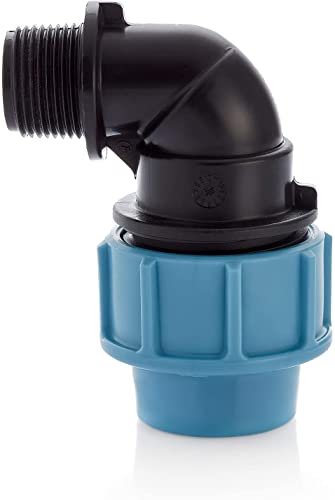 MDPE PE PE Wasserrohrbogen Kunststoff Kompression Reduzierstück Fitting 90 Grad 1/2 Zoll AG 20 mm Adapter von HYDROBIL