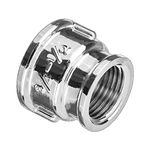 BFG Reduziermuffe 3/4" BSP (24,1mm) Innengewinde x 1/2" BSP (18,6mm) Innengewinde, Messing Verchromte, Reduzierstück, Sanitärarmaturen für Wasserrohr, Sanitär Verbindungen, 10 Bar, Max. Temp. 95°C von BFG