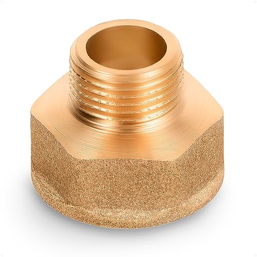 Invena Messing-Reduzierstück - Verminderungs-Verbindungsstück Gold 1/2 F x 3/8 M von Invena