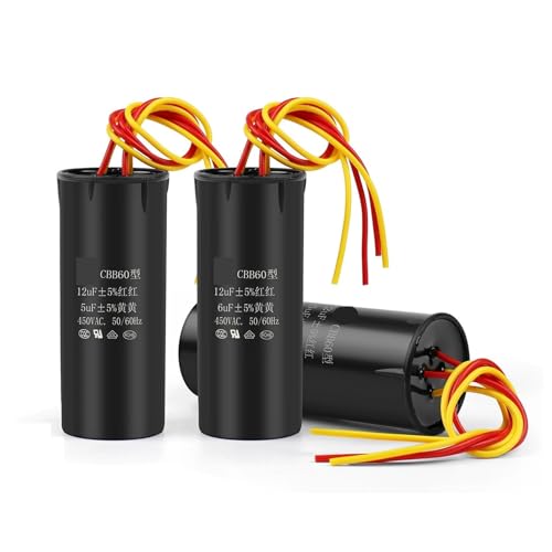 CBB60 Doppelstartkondensator Motorbetriebskondensator for Waschmaschine 6 UF + 4 UF 10 UF + 4 UF 10 UF + 5 UF 12 UF + 5 UF 2 Stück(12UFx5UF) von BFIGTKHM