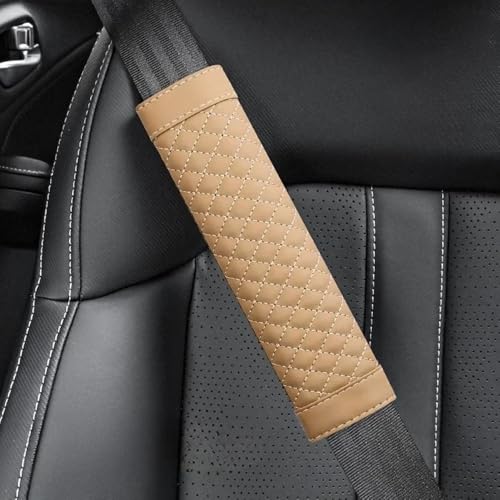 2 Stück Sicherheitsgurt Gurtpolster Auto für Mercedes Benz SLK 200 200K 250 280 350 Langlebige Lederpolster Schulterpolster Abdeckung Sicherheitsgurtbezug Interieur Styling Beige von BFJXZA