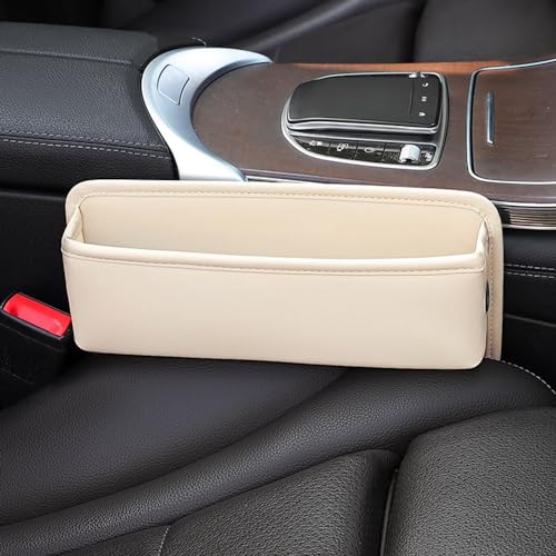 Autositz Gap Aufbewahrungsbox für BMW 7er E65 E66 E67 E68 F01 F02 F03 F04 G11 G12 730d 730Ld PU Leder Lückefüller SitzlüCken Organizer Herunterfallen Gegenständen Verhindern Storage Beige von BFJXZA