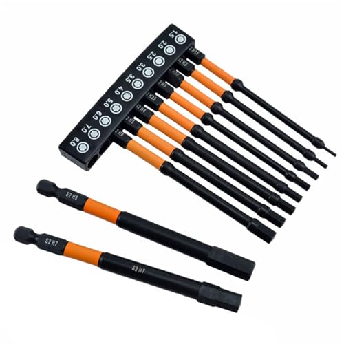 10-teiliges Sechskantkopf-Schraubendreher-Bit-Set, 6,35 mm Sechskantschaft, Schlagschrauber-Bits, Schraubendreher-Set, Halter, Schraubendreher-Bits von BFLKY