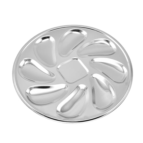 8 Slots Großer Teller Austern Teller Elegant Serviertablett Edelstahl Geeignet Und Restaurant von BFLKY