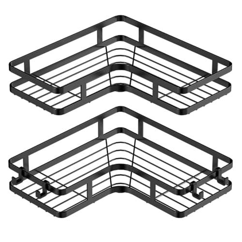 BFLKY 2er-Pack WC-Regal, selbstklebend, für Küche, Badezimmer, Dusche, Metallbehälter, Regal von BFLKY