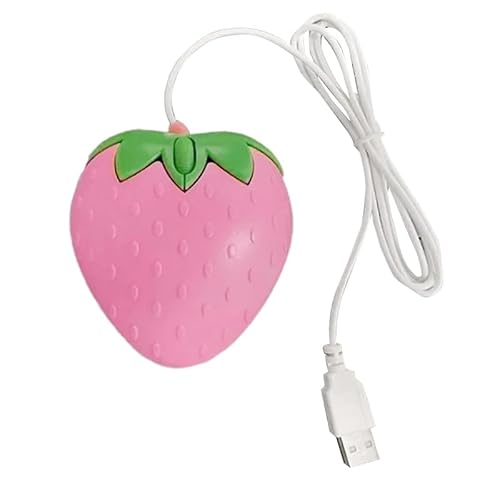 BFLKY USB-Kabel, Erdbeere, klein, optisches PC-Computerspiel, Mädchen, Mause für Büro, Laptop, Desktop von BFLKY