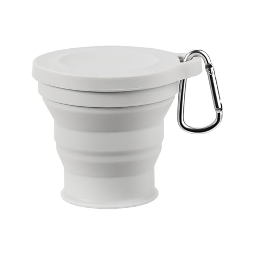 Faltbarer Reisebecher, tragbarer Silikonbecher, Wasserbecher mit Deckel, Karabiner für Outdoor-Camping Faltbarer Reisebecher, tragbarer Silikonbecher, Wasserbecher mit Deckel, Karabiner für Outdoor-Camping von BFLKY