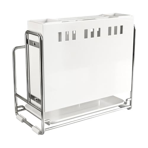 Wandmontierter Küchenmesserhalter, platzsparend, für Besteck und Essstäbchen, Drainagedesigns, stabiles Eisengestell Wandmontierter Küchenmesserhalter, platzsparend, für Besteck und Essstäbchen, Drainagedesigns, stabiles Eisengestell von BFLKY