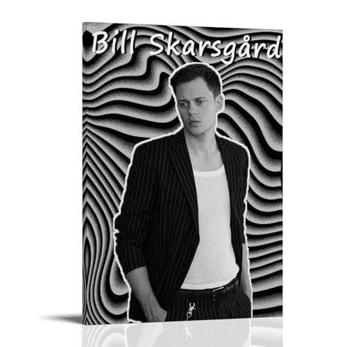 BFQMBKJUQ Bill Skarsgård Poster, Kunst, dekoratives Gemälde, Geschenke, feuchtigkeitsbeständig, lichtbeständig, Kunstgeschenke, wasserdichte Verschmutzung, Heimdekoration, 30 x 45 cm, Rahmenstil von BFQMBKJUQ