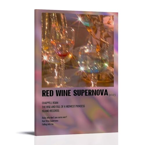 BFQMBKJUQ Chappell Roan Rotwein-Supernova-Poster, Kunst, dekoratives Gemälde, Geschenke, feuchtigkeitsbeständig, lichtbeständig, Kunstgeschenke, wasserdicht, Verschmutzung, Dekoration für Zuhause von BFQMBKJUQ
