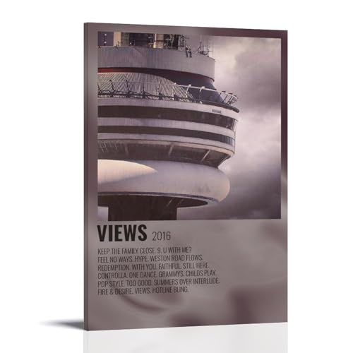 BFQMBKJUQ Drake Views Poster, Kunst, dekoratives Gemälde, Geschenke, feuchtigkeitsbeständig, lichtbeständig, Kunstgeschenke, wasserdichte Verschmutzung, Heimdekoration, 20 x 30 cm, Rahmenstil von BFQMBKJUQ