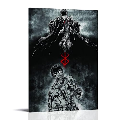 BFQMBKJUQ Film-Beserk-Leinwandposter auf Leinwand, Wandkunst für Wohnzimmer, Schlafzimmer, Spielzimmer, Büro, Poster, 20 x 30 cm, Rahmenstil von BFQMBKJUQ