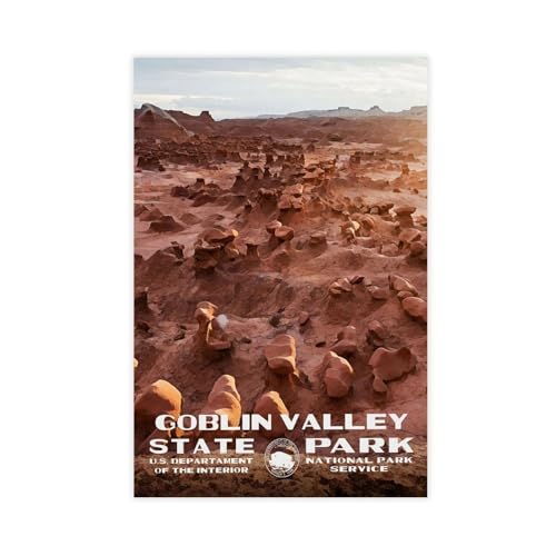 BFTIUTG Goblin Canyon State Park Reiseposter auf Leinwand, Wandkunst, Dekordruck, Gemälde für Wohnzimmer, Schlafzimmer, Dekoration, 40 x 60 cm von BFTIUTG