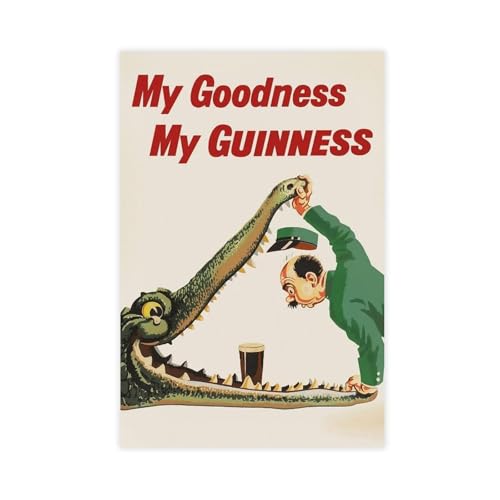 BFTIUTG Guinness Retro-Poster, Motiv: Krokodil und Pint auf Leinwand, Wandkunst, Dekordruck, Gemälde für Wohnzimmer, Schlafzimmer, Dekoration, 40 x 60 cm BFTIUTG Guinness Retro-Poster, Motiv: Krokodil und Pint auf Leinwand, Wandkunst, Dekordruck, Gemälde für Wohnzimmer, Schlafzimmer, Dekoration, 40 x 60 cm von BFTIUTG