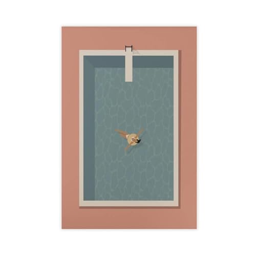 BFTIUTG Kunstdruck auf Leinwand, Motiv: Schwimmende Frau, Motiv: rosa Pool, Wandkunst, Dekor, Bild, Gemälde für Wohnzimmer, Schlafzimmer, Dekoration, 30 x 45 cm BFTIUTG Kunstdruck auf Leinwand, Motiv: Schwimmende Frau, Motiv: rosa Pool, Wandkunst, Dekor, Bild, Gemälde für Wohnzimmer, Schlafzimmer, Dekoration, 30 x 45 cm von BFTIUTG